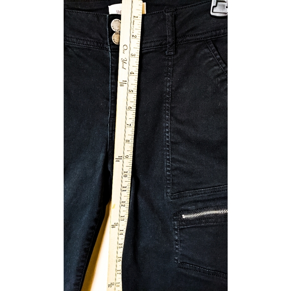 Rewind Black Jeans Size 13 Wide Stretch Zippers 6 Pockets Denim - Picture 3 of 6